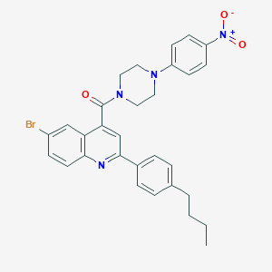 6-Bromo-2-(4-butylphenyl)-4-[(4-{4-nitrophenyl}-1-piperazinyl)carbonyl]quinoline