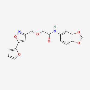 molecular formula C17H14N2O6 B4542394 N-1,3-benzodioxol-5-yl-2-{[5-(2-furyl)-3-isoxazolyl]methoxy}acetamide 