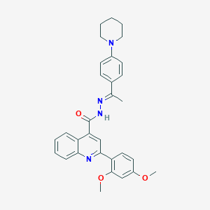2-(2,4-dimethoxyphenyl)-N'-{1-[4-(1-piperidinyl)phenyl]ethylidene}-4-quinolinecarbohydrazide