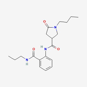 molecular formula C19H27N3O3 B4542407 1-butyl-5-oxo-N-{2-[(propylamino)carbonyl]phenyl}-3-pyrrolidinecarboxamide 