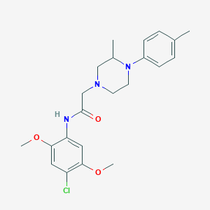 molecular formula C22H28ClN3O3 B4542414 N-(4-chloro-2,5-dimethoxyphenyl)-2-[3-methyl-4-(4-methylphenyl)-1-piperazinyl]acetamide 