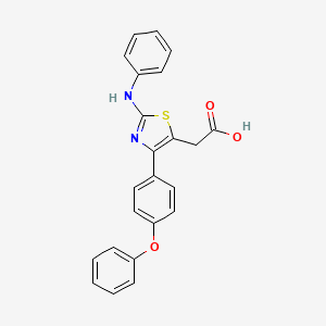molecular formula C23H18N2O3S B4542423 [2-anilino-4-(4-phenoxyphenyl)-1,3-thiazol-5-yl]acetic acid 