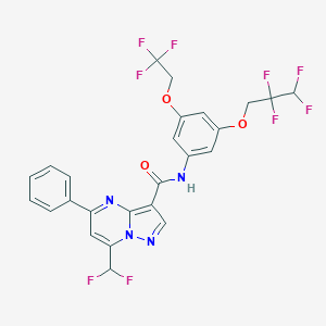 7-(difluoromethyl)-5-phenyl-N-[3-(2,2,3,3-tetrafluoropropoxy)-5-(2,2,2-trifluoroethoxy)phenyl]pyrazolo[1,5-a]pyrimidine-3-carboxamide