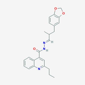 molecular formula C24H25N3O3 B454244 N'-[3-(1,3-benzodioxol-5-yl)-2-methylpropylidene]-2-propyl-4-quinolinecarbohydrazide 