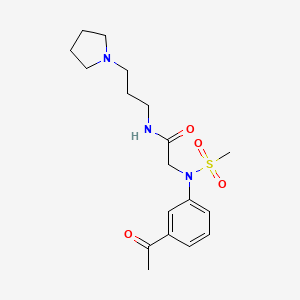 molecular formula C18H27N3O4S B4542448 N~2~-(3-acetylphenyl)-N~2~-(methylsulfonyl)-N~1~-[3-(1-pyrrolidinyl)propyl]glycinamide 