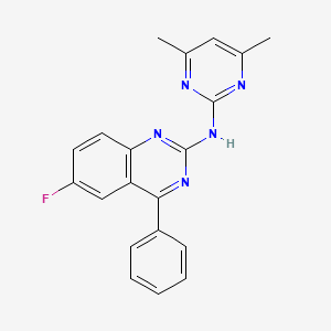 molecular formula C20H16FN5 B4542471 N-(4,6-dimethyl-2-pyrimidinyl)-6-fluoro-4-phenyl-2-quinazolinamine 