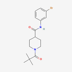 molecular formula C17H23BrN2O2 B4542504 N-(3-bromophenyl)-1-(2,2-dimethylpropanoyl)-4-piperidinecarboxamide 