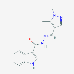 N'-[(E)-(1,5-dimethyl-1H-pyrazol-4-yl)methylidene]-1H-indole-3-carbohydrazide
