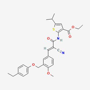 molecular formula C30H32N2O5S B4542548 ethyl 2-[(2-cyano-3-{3-[(4-ethylphenoxy)methyl]-4-methoxyphenyl}acryloyl)amino]-5-isopropyl-3-thiophenecarboxylate 
