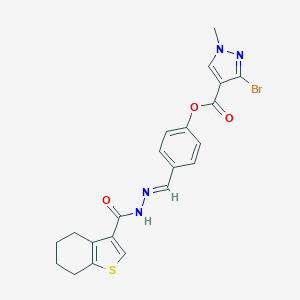 4-{(E)-[2-(4,5,6,7-tetrahydro-1-benzothiophen-3-ylcarbonyl)hydrazinylidene]methyl}phenyl 3-bromo-1-methyl-1H-pyrazole-4-carboxylate