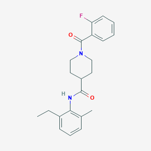molecular formula C22H25FN2O2 B4542556 N-(2-ethyl-6-methylphenyl)-1-(2-fluorobenzoyl)-4-piperidinecarboxamide 