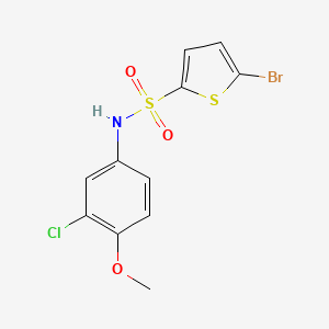 molecular formula C11H9BrClNO3S2 B4542578 5-bromo-N-(3-chloro-4-methoxyphenyl)-2-thiophenesulfonamide 