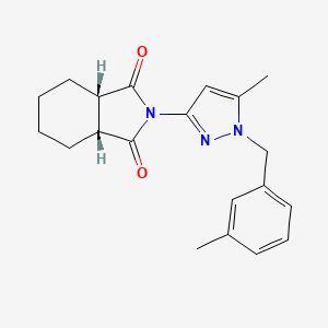 molecular formula C20H23N3O2 B4542585 (3aR,7aS)-2-[5-methyl-1-(3-methylbenzyl)-1H-pyrazol-3-yl]hexahydro-1H-isoindole-1,3(2H)-dione 