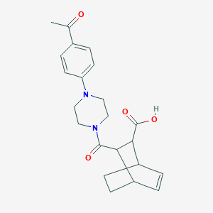 molecular formula C22H26N2O4 B4542602 3-{[4-(4-acetylphenyl)-1-piperazinyl]carbonyl}bicyclo[2.2.2]oct-5-ene-2-carboxylic acid 