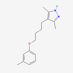 molecular formula C16H22N2O B4542615 3,5-dimethyl-4-[4-(3-methylphenoxy)butyl]-1H-pyrazole 