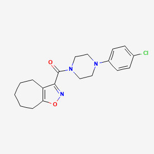molecular formula C19H22ClN3O2 B4542628 3-{[4-(4-chlorophenyl)-1-piperazinyl]carbonyl}-5,6,7,8-tetrahydro-4H-cyclohepta[d]isoxazole 