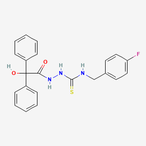 molecular formula C22H20FN3O2S B4542631 N-(4-fluorobenzyl)-2-[hydroxy(diphenyl)acetyl]hydrazinecarbothioamide 
