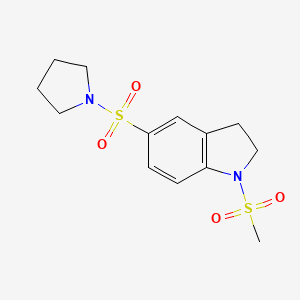 molecular formula C13H18N2O4S2 B4542636 1-(methylsulfonyl)-5-(1-pyrrolidinylsulfonyl)indoline 