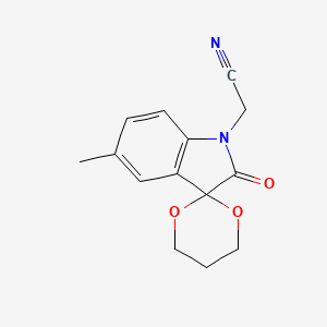 molecular formula C14H14N2O3 B4542642 (5'-methyl-2'-oxospiro[1,3-dioxane-2,3'-indol]-1'(2'H)-yl)acetonitrile 