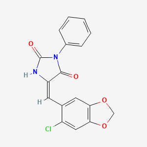 molecular formula C17H11ClN2O4 B4542656 5-[(6-chloro-1,3-benzodioxol-5-yl)methylene]-3-phenyl-2,4-imidazolidinedione 