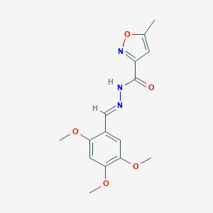 molecular formula C15H17N3O5 B454266 5-methyl-N'-(2,4,5-trimethoxybenzylidene)-3-isoxazolecarbohydrazide 
