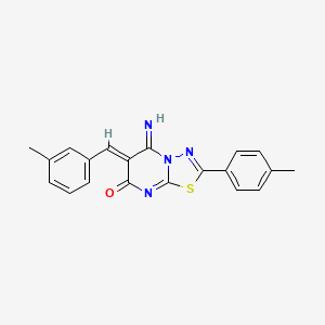 molecular formula C20H16N4OS B4542667 5-imino-6-(3-methylbenzylidene)-2-(4-methylphenyl)-5,6-dihydro-7H-[1,3,4]thiadiazolo[3,2-a]pyrimidin-7-one 