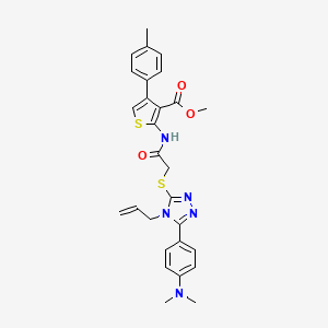 molecular formula C28H29N5O3S2 B4542686 methyl 2-{[({4-allyl-5-[4-(dimethylamino)phenyl]-4H-1,2,4-triazol-3-yl}thio)acetyl]amino}-4-(4-methylphenyl)-3-thiophenecarboxylate 