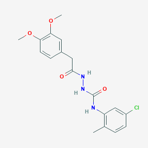 molecular formula C18H20ClN3O4 B4542688 N-(5-chloro-2-methylphenyl)-2-[(3,4-dimethoxyphenyl)acetyl]hydrazinecarboxamide 
