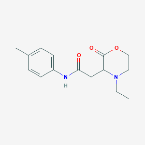 molecular formula C15H20N2O3 B4542699 2-(4-ethyl-2-oxo-3-morpholinyl)-N-(4-methylphenyl)acetamide 