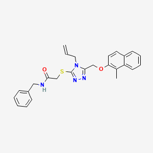 molecular formula C26H26N4O2S B4542700 2-[(4-allyl-5-{[(1-methyl-2-naphthyl)oxy]methyl}-4H-1,2,4-triazol-3-yl)thio]-N-benzylacetamide 