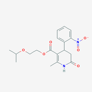 molecular formula C18H22N2O6 B4542709 2-isopropoxyethyl 2-methyl-4-(2-nitrophenyl)-6-oxo-1,4,5,6-tetrahydro-3-pyridinecarboxylate 