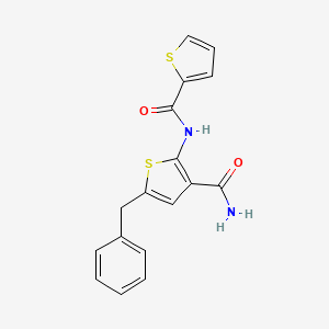 molecular formula C17H14N2O2S2 B4542716 N-[3-(aminocarbonyl)-5-benzyl-2-thienyl]-2-thiophenecarboxamide 