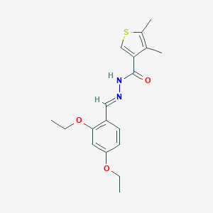 molecular formula C18H22N2O3S B454272 N'-(2,4-diethoxybenzylidene)-4,5-dimethyl-3-thiophenecarbohydrazide 