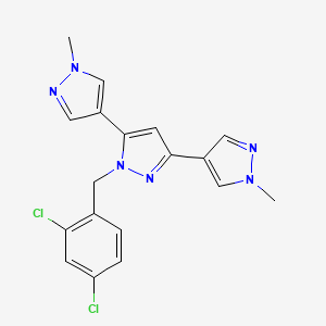 molecular formula C18H16Cl2N6 B4542726 1'-(2,4-dichlorobenzyl)-1,1''-dimethyl-1H,1'H,1''H-4,3':5',4''-terpyrazole 