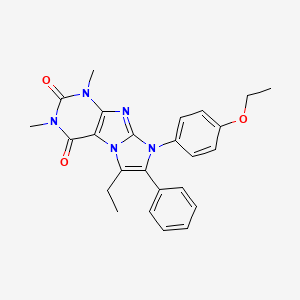 molecular formula C25H25N5O3 B4542728 8-(4-ethoxyphenyl)-6-ethyl-1,3-dimethyl-7-phenyl-1H-imidazo[2,1-f]purine-2,4(3H,8H)-dione 