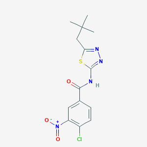 4-chloro-N-[5-(2,2-dimethylpropyl)-1,3,4-thiadiazol-2-yl]-3-nitrobenzamide