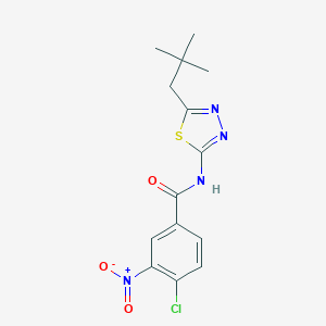 molecular formula C14H15ClN4O3S B454276 4-chloro-N-[5-(2,2-dimethylpropyl)-1,3,4-thiadiazol-2-yl]-3-nitrobenzamide 