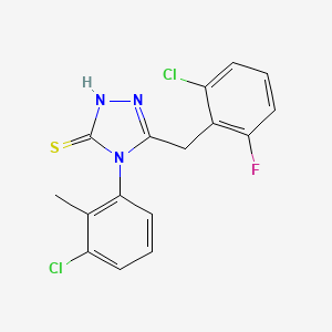 molecular formula C16H12Cl2FN3S B4542797 5-(2-chloro-6-fluorobenzyl)-4-(3-chloro-2-methylphenyl)-4H-1,2,4-triazole-3-thiol 