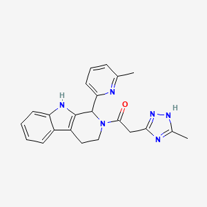 molecular formula C22H22N6O B4542804 1-(6-methyl-2-pyridinyl)-2-[(3-methyl-1H-1,2,4-triazol-5-yl)acetyl]-2,3,4,9-tetrahydro-1H-beta-carboline 