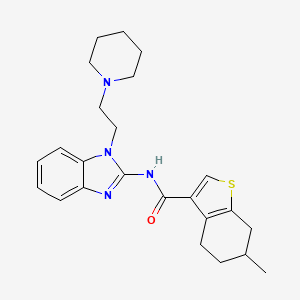 molecular formula C24H30N4OS B4542805 6-methyl-N-{1-[2-(1-piperidinyl)ethyl]-1H-benzimidazol-2-yl}-4,5,6,7-tetrahydro-1-benzothiophene-3-carboxamide 