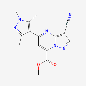 methyl 3-cyano-5-(1,3,5-trimethyl-1H-pyrazol-4-yl)pyrazolo[1,5-a]pyrimidine-7-carboxylate