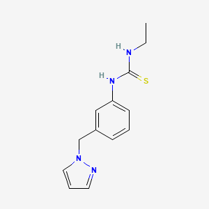 molecular formula C13H16N4S B4542810 N-ethyl-N'-[3-(1H-pyrazol-1-ylmethyl)phenyl]thiourea 