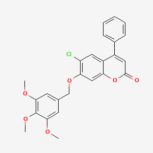 molecular formula C25H21ClO6 B4542813 6-chloro-4-phenyl-7-[(3,4,5-trimethoxybenzyl)oxy]-2H-chromen-2-one 