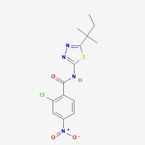 molecular formula C14H15ClN4O3S B454282 2-chloro-N-[5-(2-methylbutan-2-yl)-1,3,4-thiadiazol-2-yl]-4-nitrobenzamide 