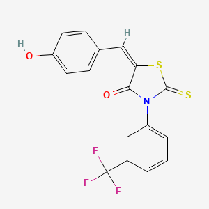 5-(4-hydroxybenzylidene)-2-thioxo-3-[3-(trifluoromethyl)phenyl]-1,3-thiazolidin-4-one