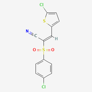 molecular formula C13H7Cl2NO2S2 B4542847 2-[(4-chlorophenyl)sulfonyl]-3-(5-chloro-2-thienyl)acrylonitrile 
