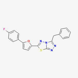 3-benzyl-6-[5-(4-fluorophenyl)-2-furyl][1,2,4]triazolo[3,4-b][1,3,4]thiadiazole