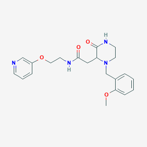 molecular formula C21H26N4O4 B4542870 2-[1-(2-methoxybenzyl)-3-oxo-2-piperazinyl]-N-[2-(3-pyridinyloxy)ethyl]acetamide 