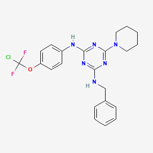 molecular formula C22H23ClF2N6O B4542873 N-benzyl-N'-{4-[chloro(difluoro)methoxy]phenyl}-6-piperidin-1-yl-1,3,5-triazine-2,4-diamine 