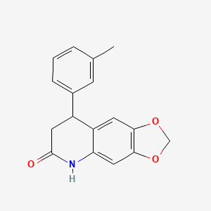 molecular formula C17H15NO3 B4542879 8-(3-methylphenyl)-7,8-dihydro[1,3]dioxolo[4,5-g]quinolin-6(5H)-one 